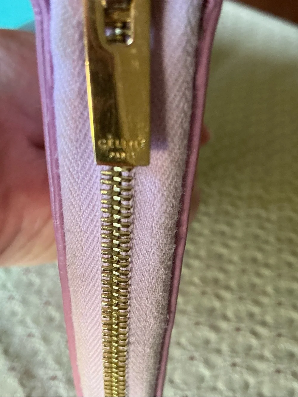 Celine 2013 Pink and Orange Continental Wallet W/COA